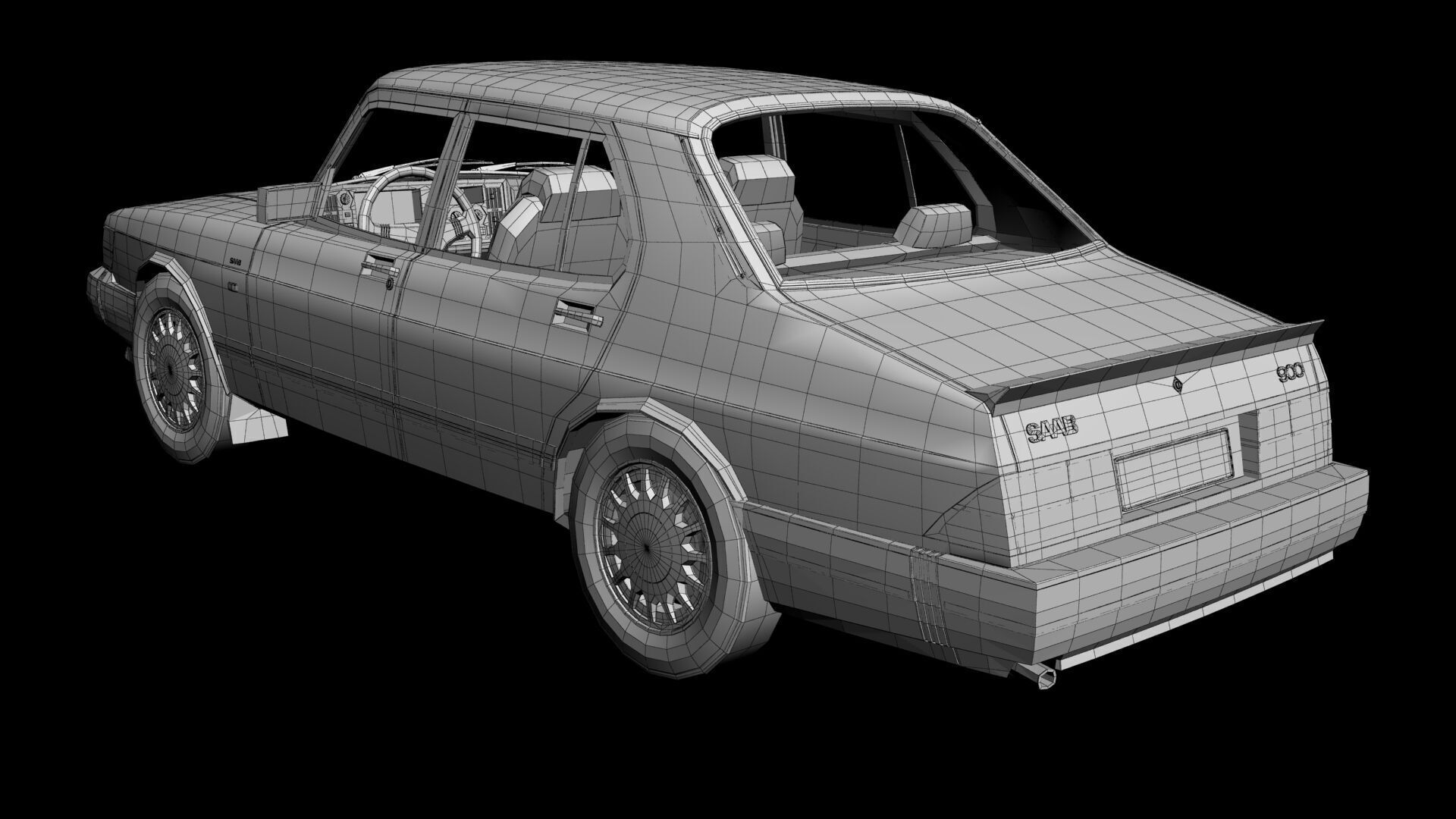 SAAB 900 4-door 3D model_15