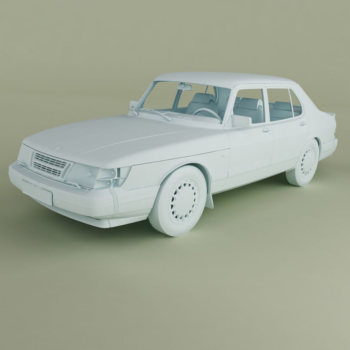 SAAB 900 4-door 3D model_10