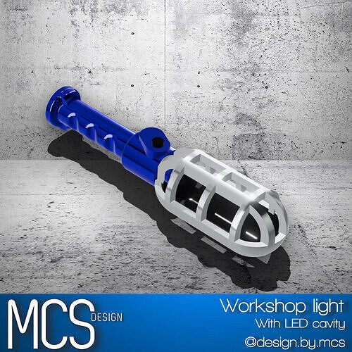 Workshop light with LED cavity 3D print model