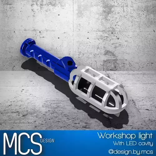Workshop light with LED cavity 3D print model