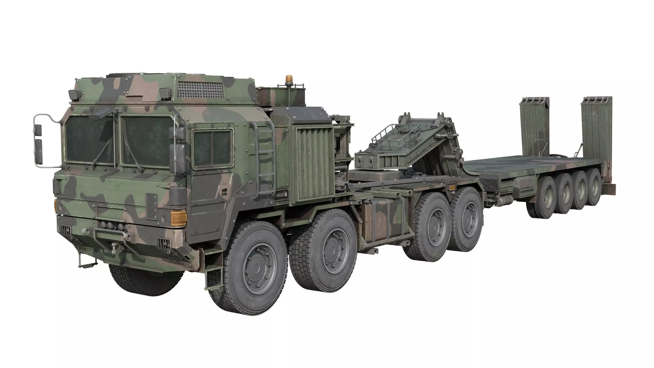 Rheinmetall HX81 Military Truck with Troller Low-poly 3D model