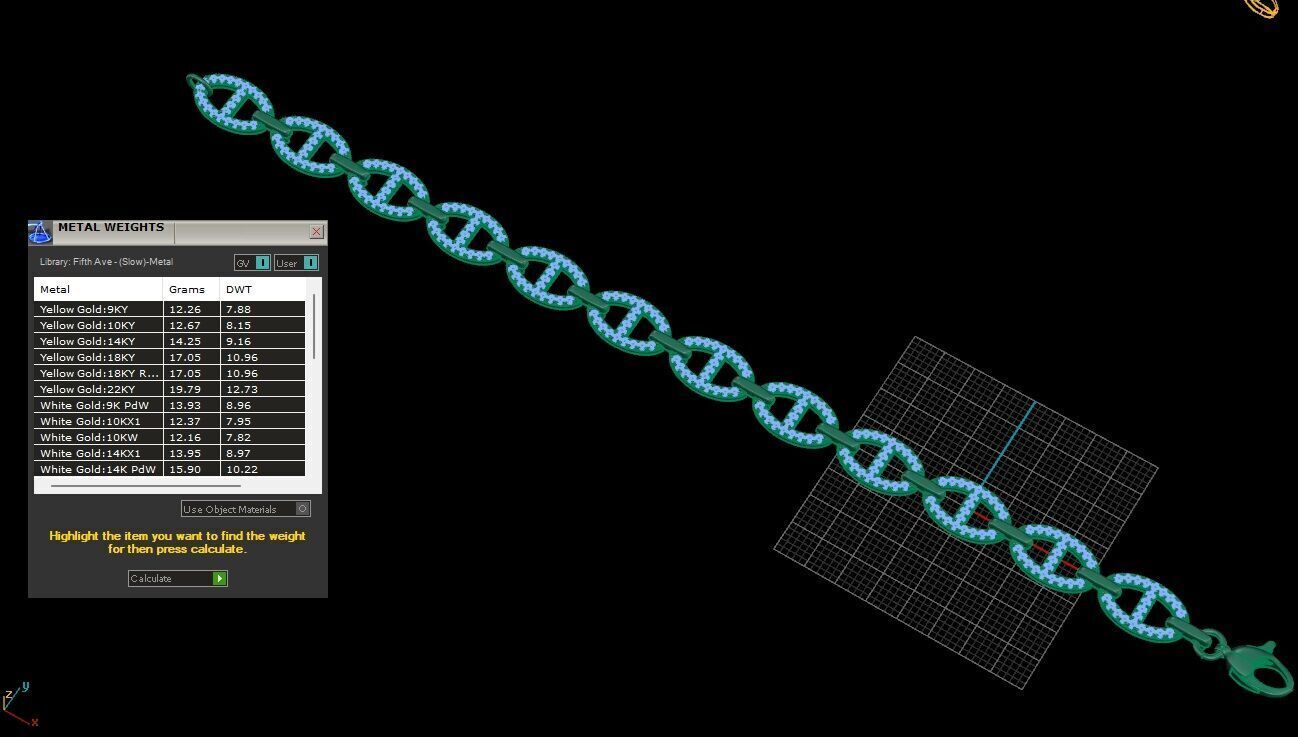 Marine Anchor Diamond Chain 3D print model_17