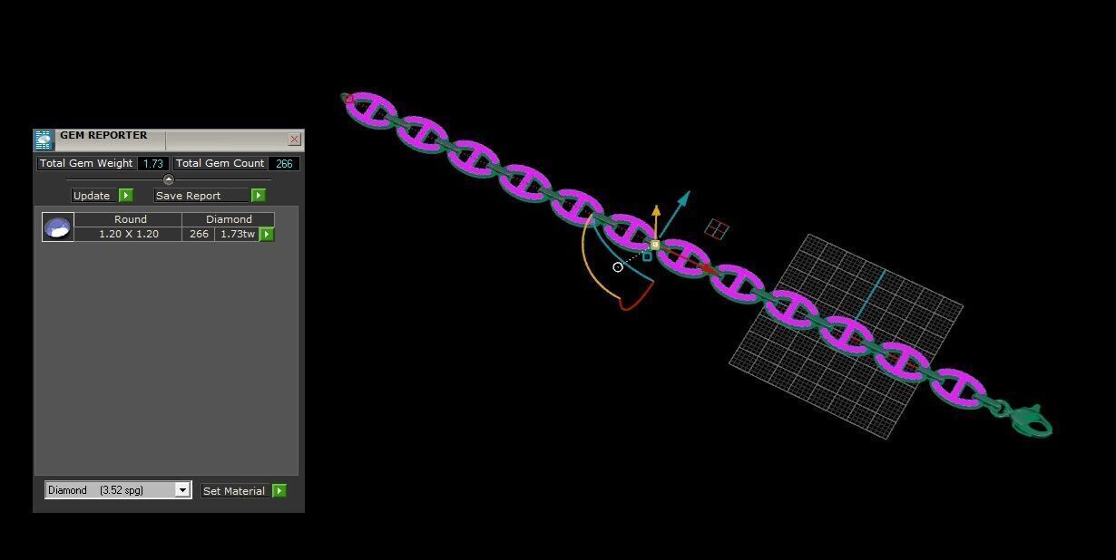 Marine Anchor Diamond Chain 3D print model_16