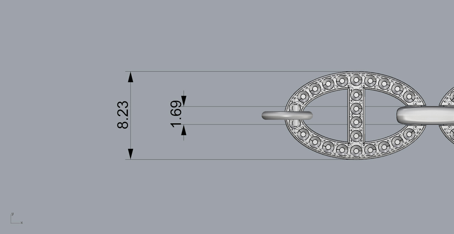 Marine Anchor Diamond Chain 3D print model_13