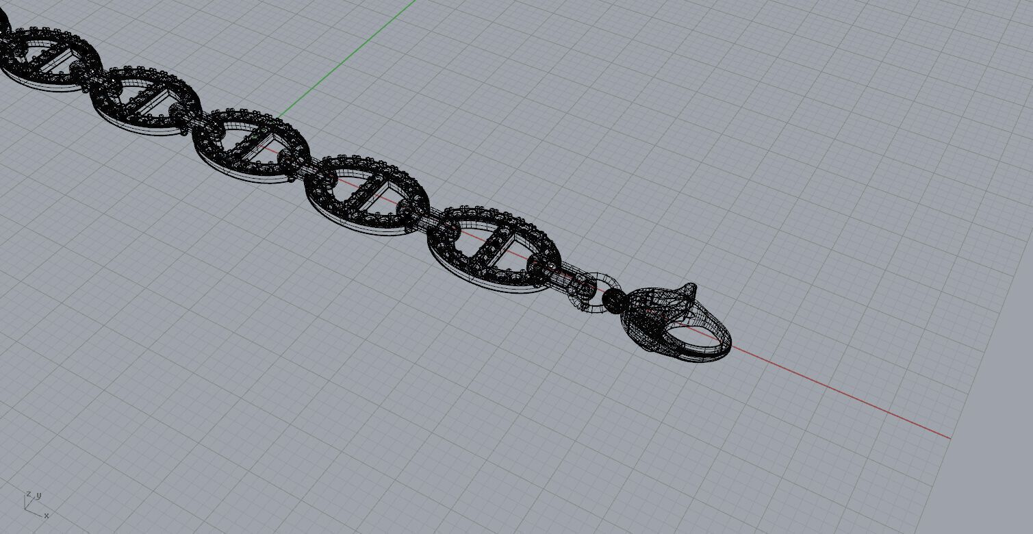 Marine Anchor Diamond Chain 3D print model_15