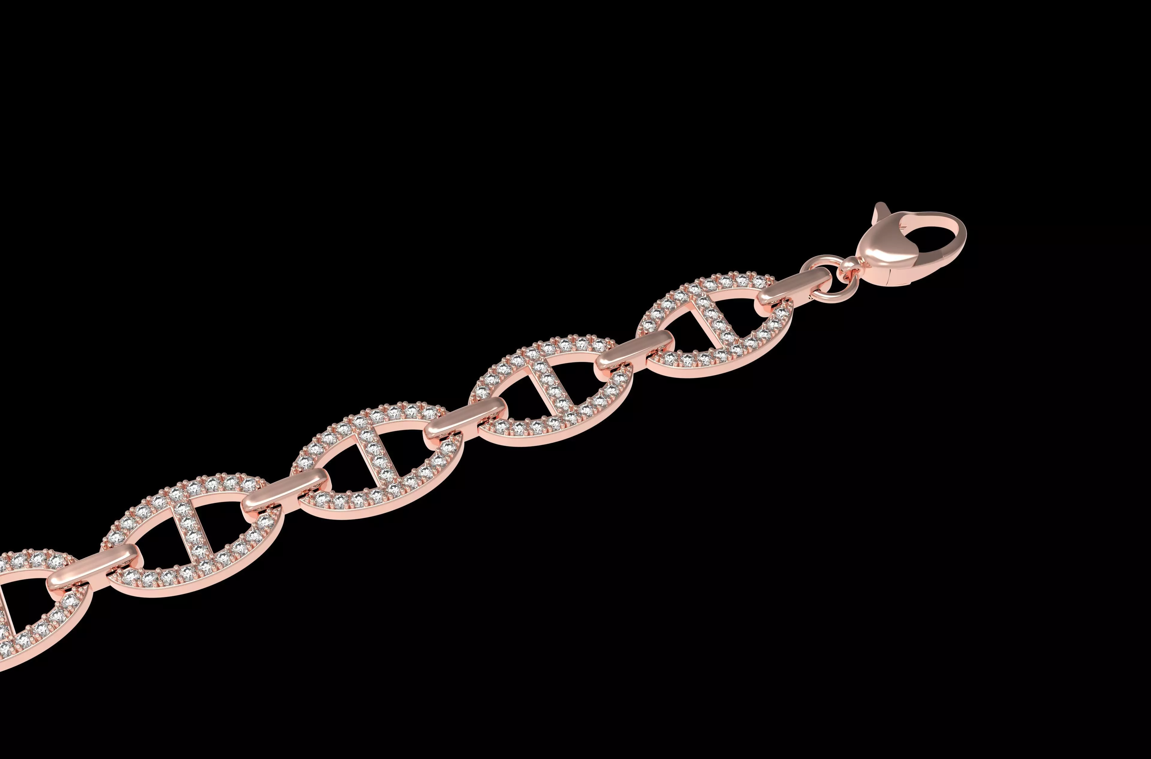 Marine Anchor Diamond Chain 3D print model_0