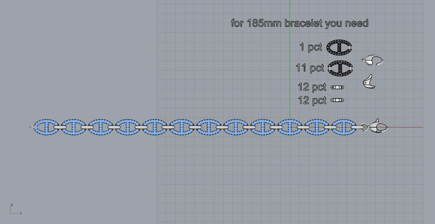 Marine Anchor Diamond Chain 3D print model_12