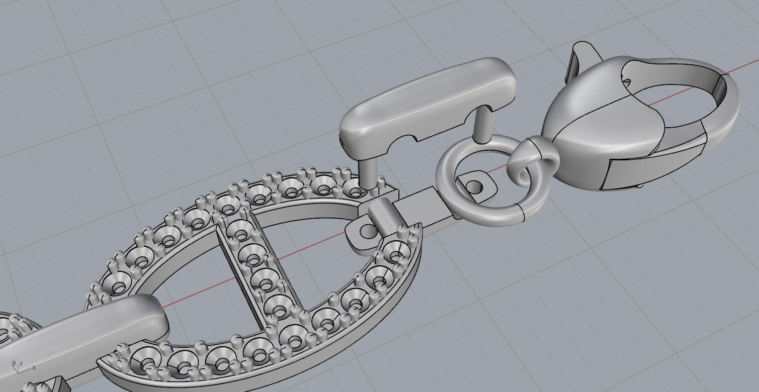 Marine Anchor Diamond Chain 3D print model_10