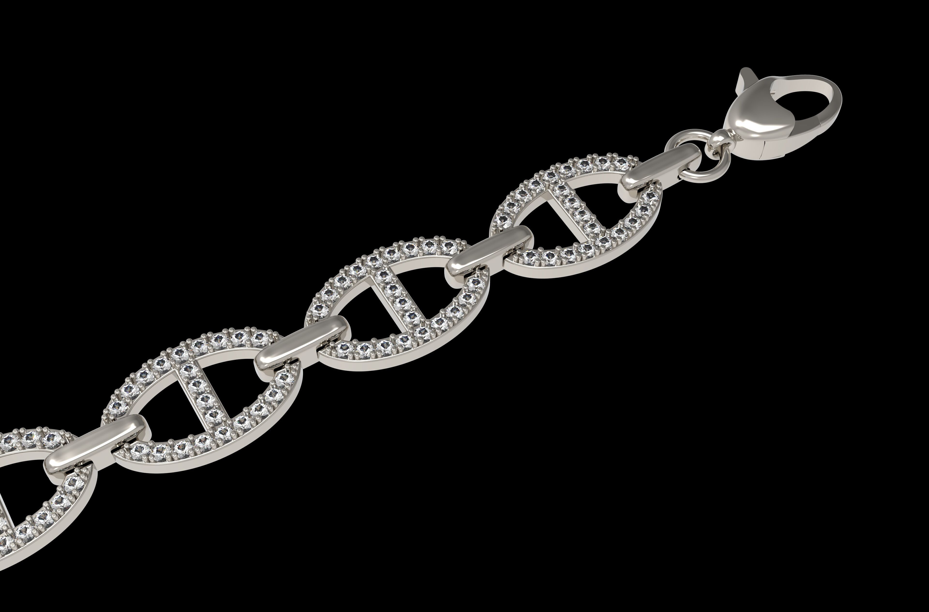 Marine Anchor Diamond Chain 3D print model_8