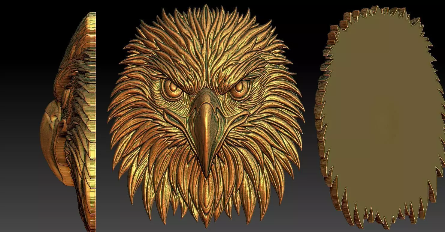 1 Head Eagle CNC Relief Model 3D print model