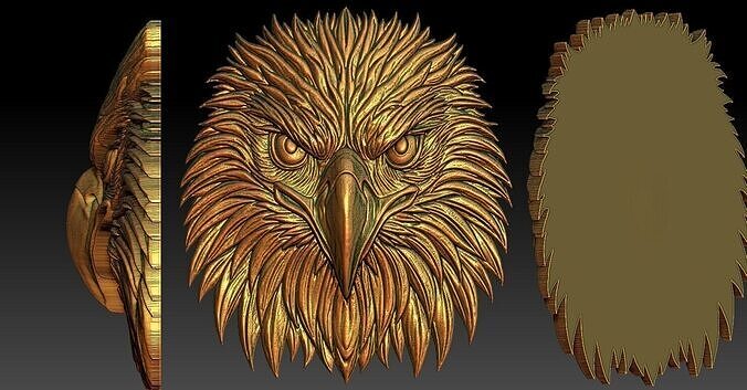 1 Head Eagle CNC Relief Model 3D print model