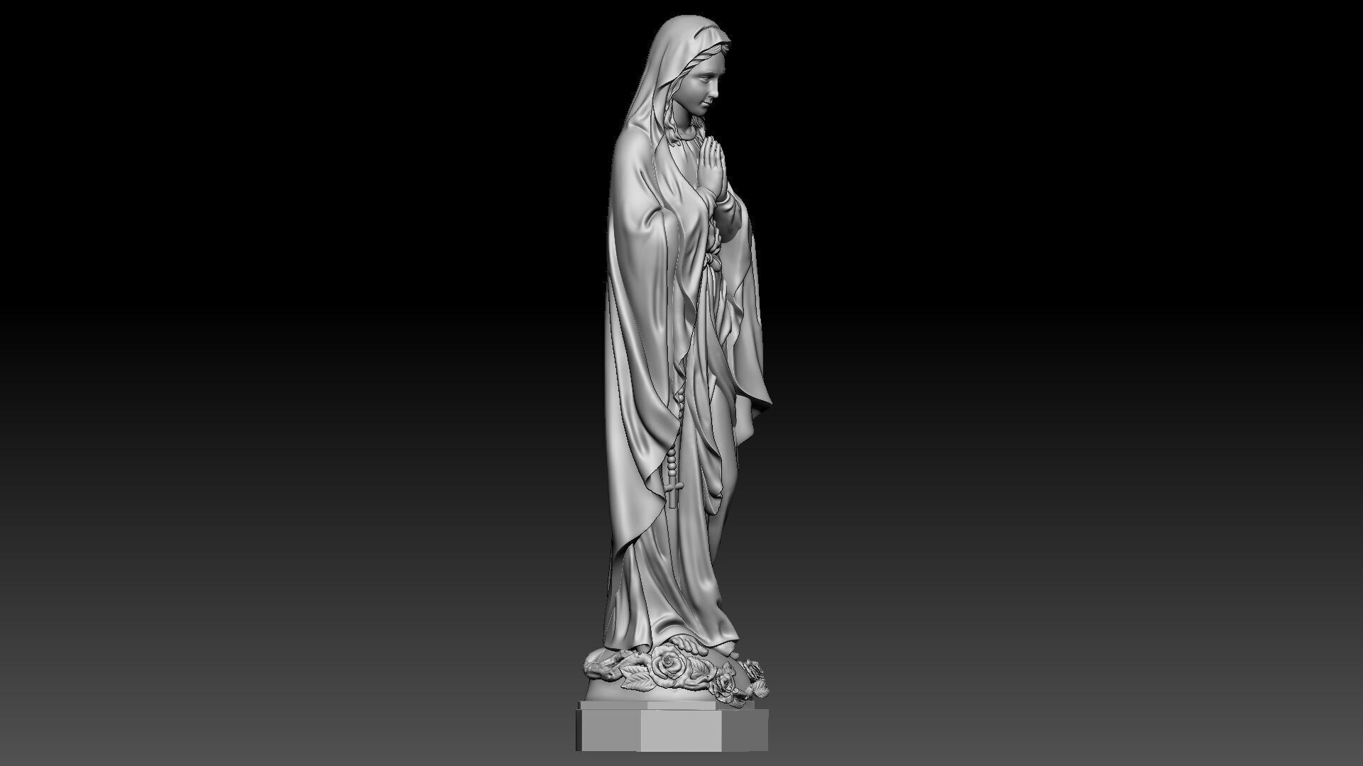 Our Lady of Lourdes  3D print model_7