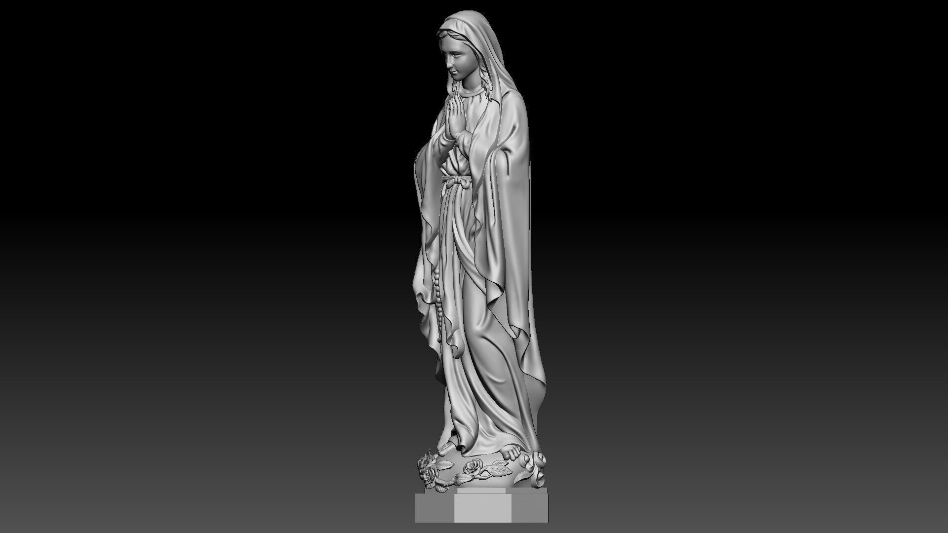Our Lady of Lourdes  3D print model_1