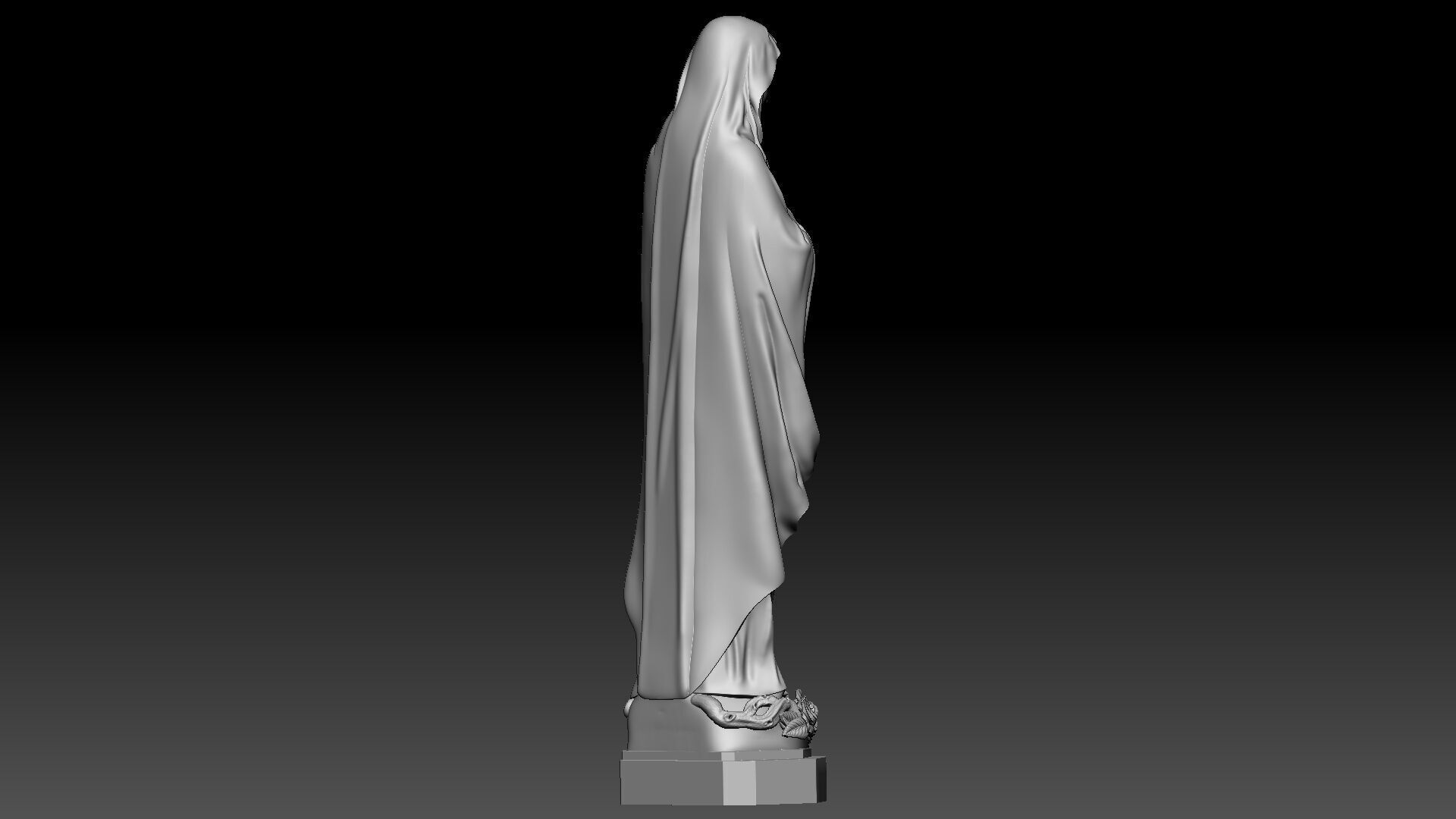 Our Lady of Lourdes  3D print model_5