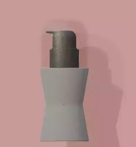 Modern Cosmetic Pump Bottle 3D Model with Transparent Cap 3D print model