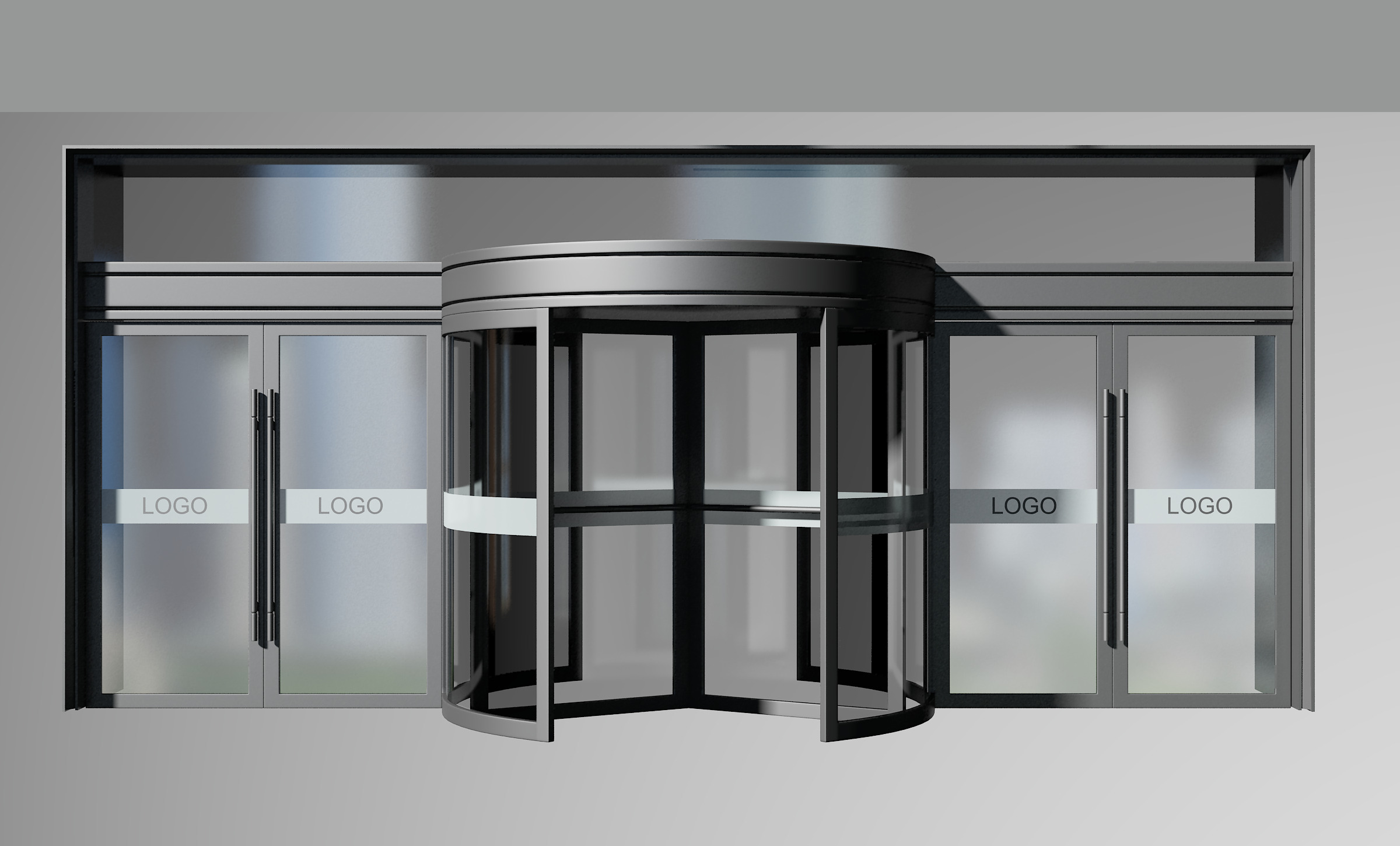 Revolving door Low-poly 3D model_2