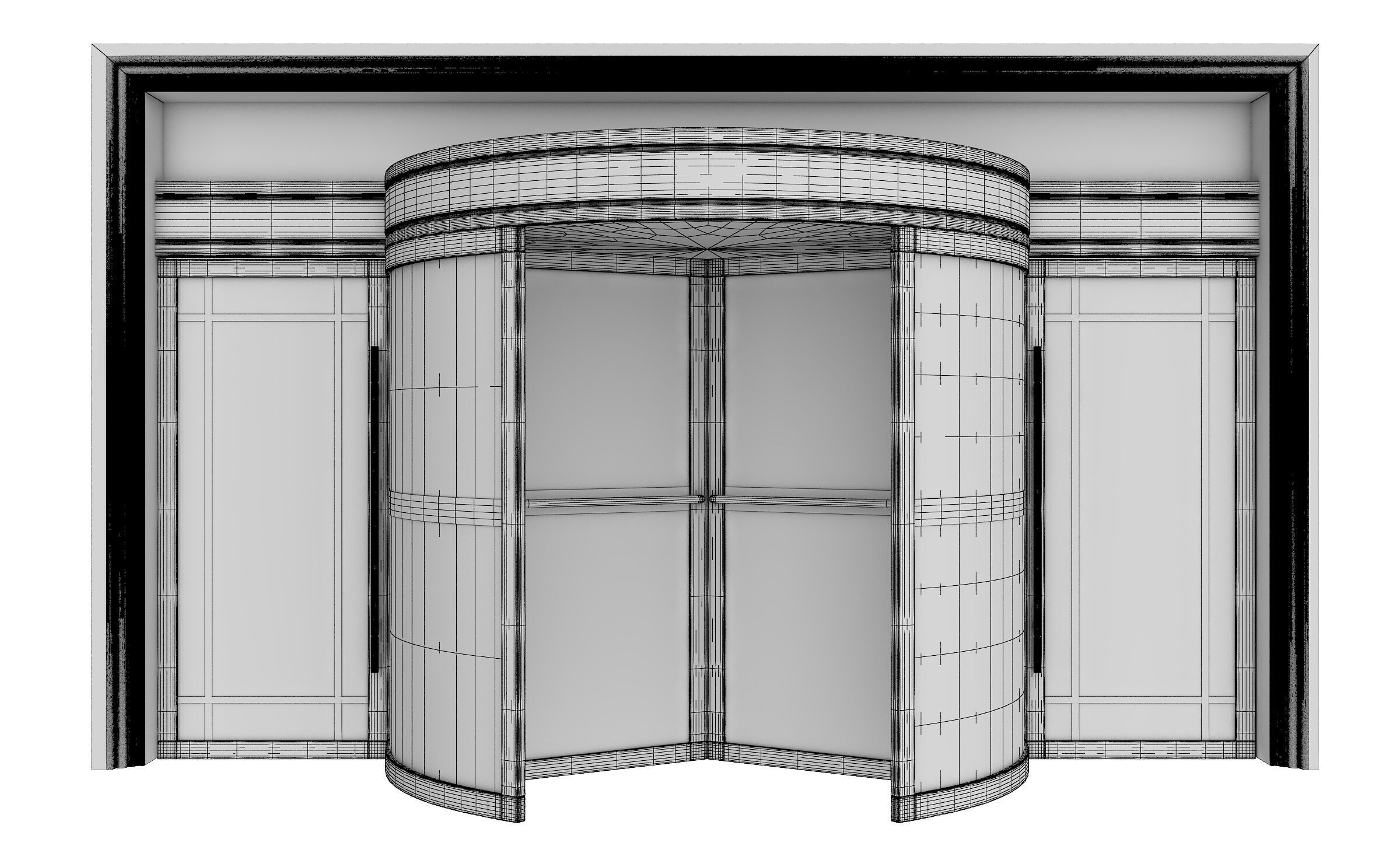 Revolving door Low-poly 3D model_10