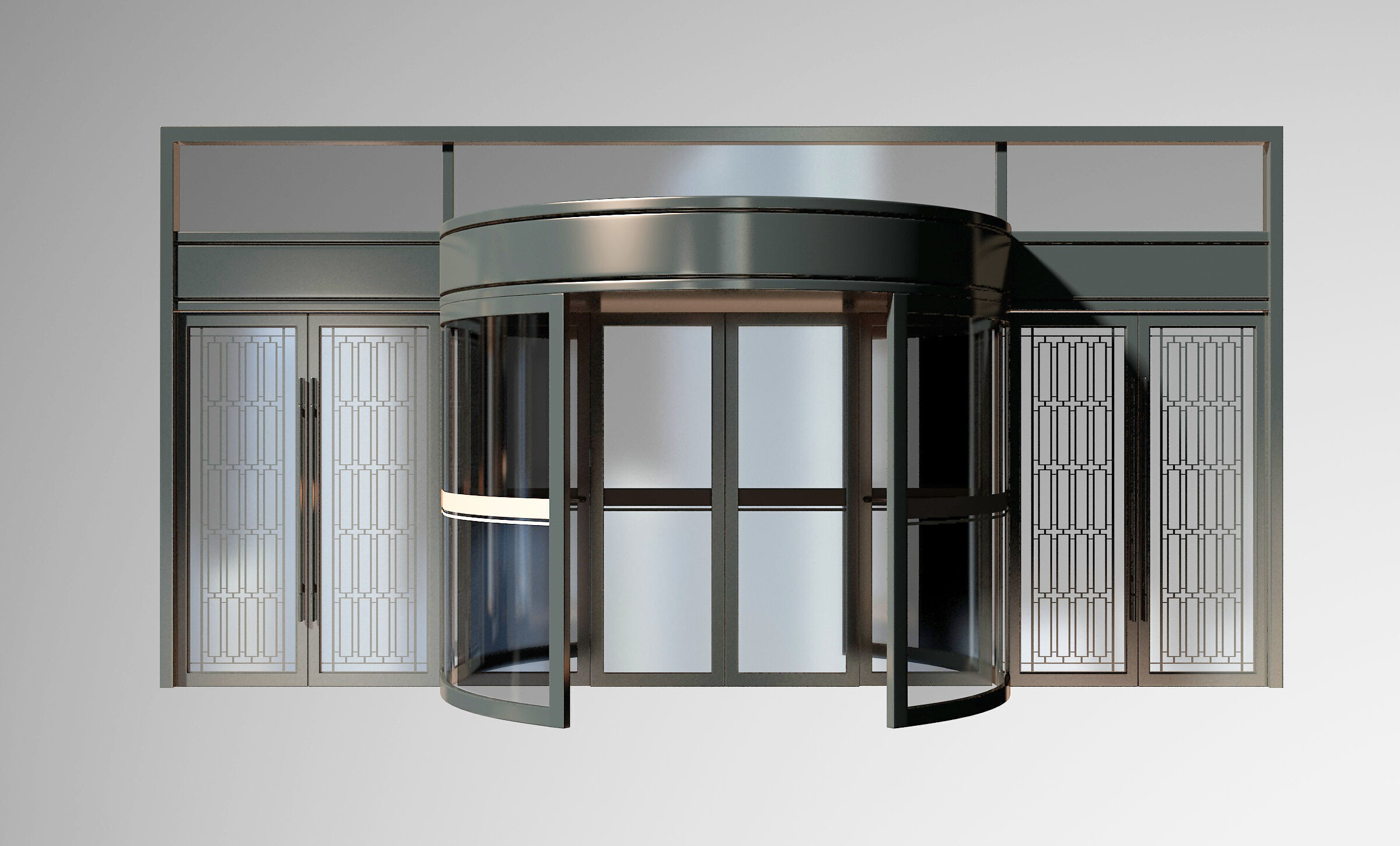 Revolving door Low-poly 3D model_11