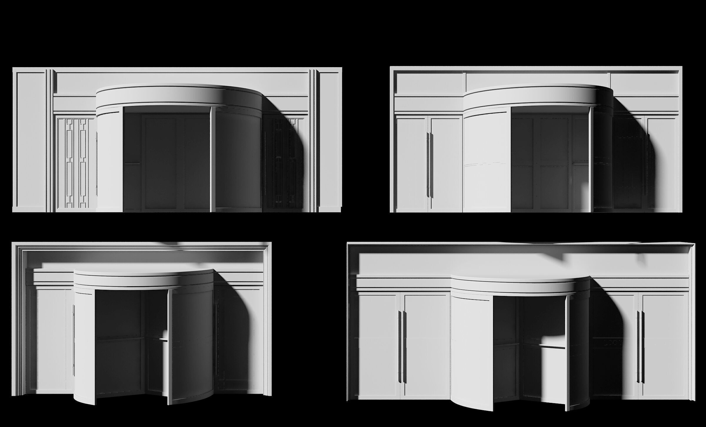 Revolving door Low-poly 3D model_5