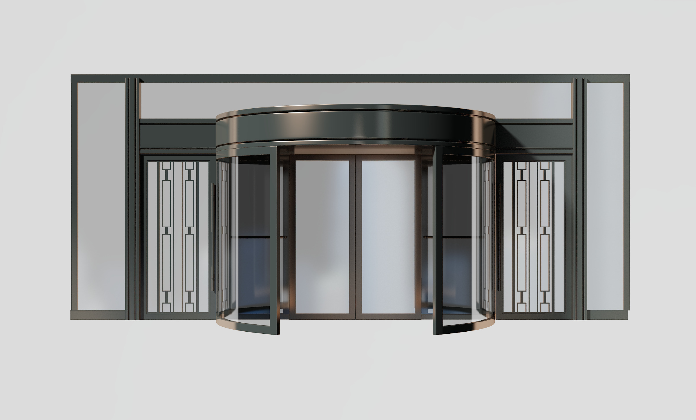 Revolving door Low-poly 3D model_4