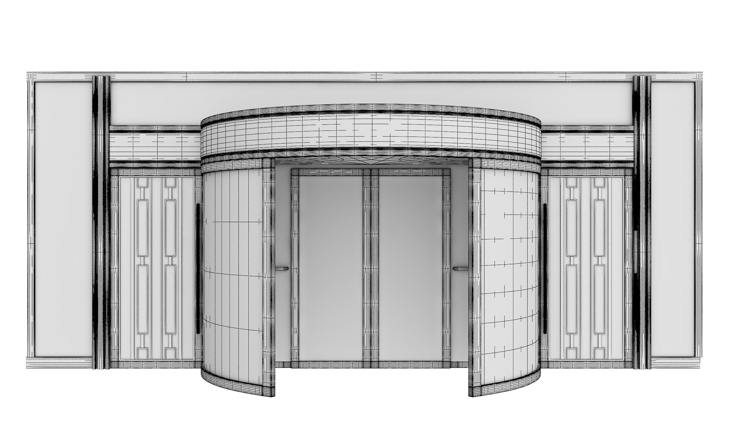 Revolving door Low-poly 3D model_12