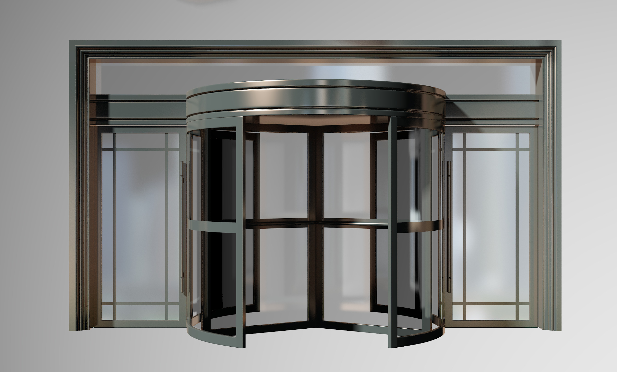 Revolving door Low-poly 3D model_1