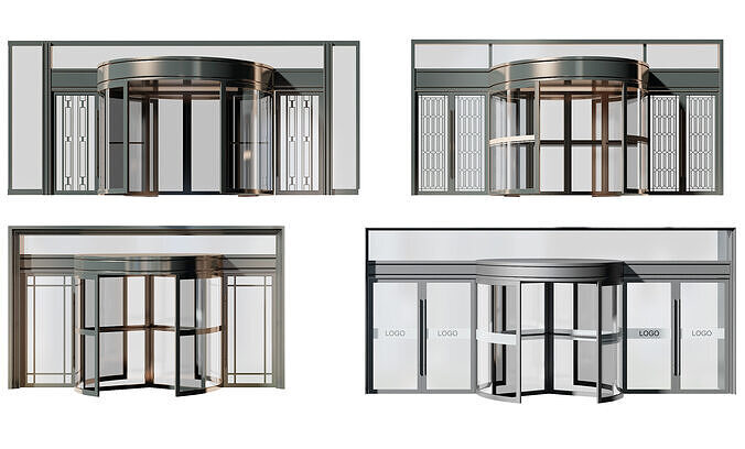 Revolving door Low-poly 3D model