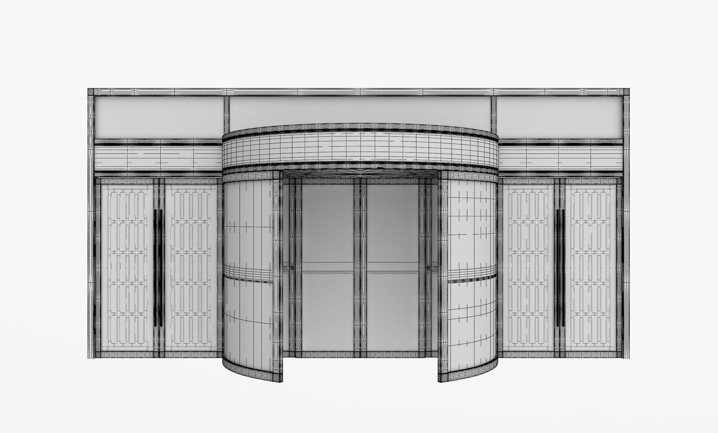 Revolving door Low-poly 3D model_8