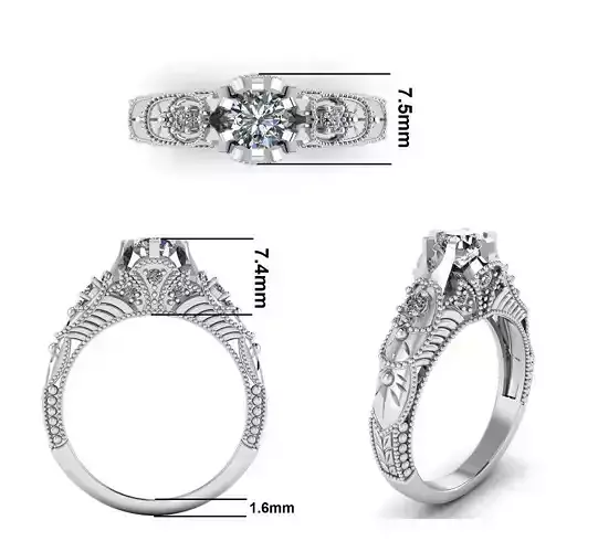 Antique Engagement ring stl