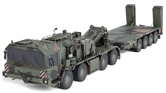 SLT 50 Elefant Tank Transporter Low-poly 3D model