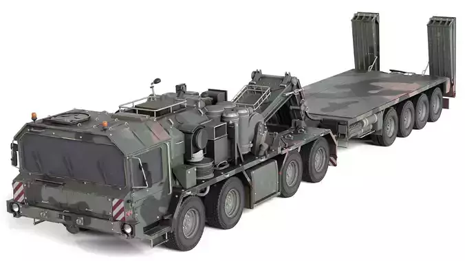 SLT 50 Elefant Tank Transporter Low-poly 3D model
