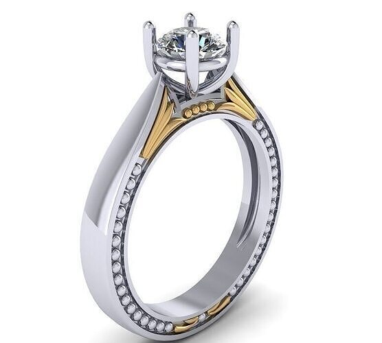 Victorian style Solitaire ring Free 3D print model