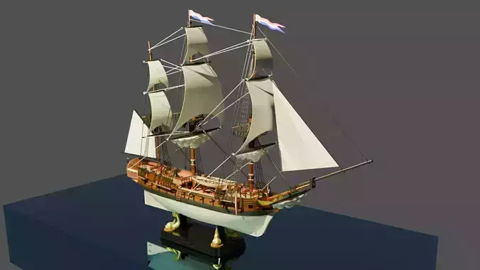 Frigate Model a Hobby and Unique Interior Decoration