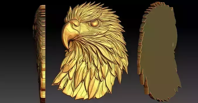 2 Head Eagle CNC Relief Model