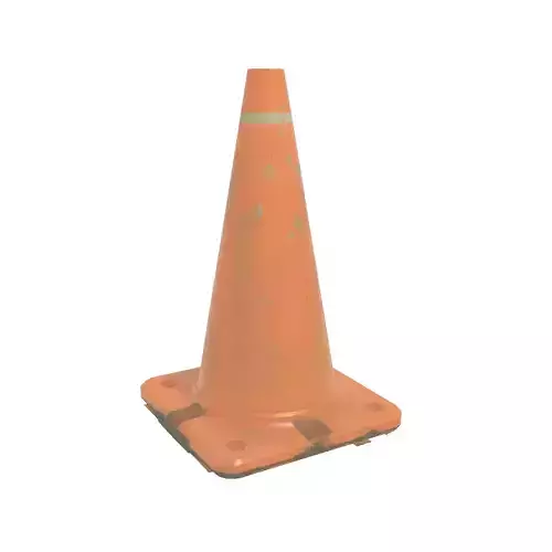 Stylized Construction Cone  Rusted Cracked Traffic Cone