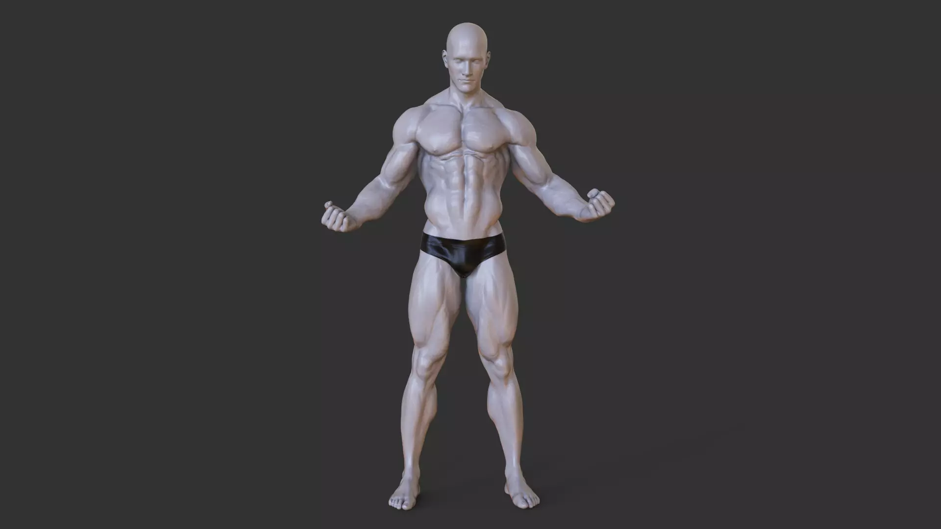 Bodybuilder Pose 3D print model_0