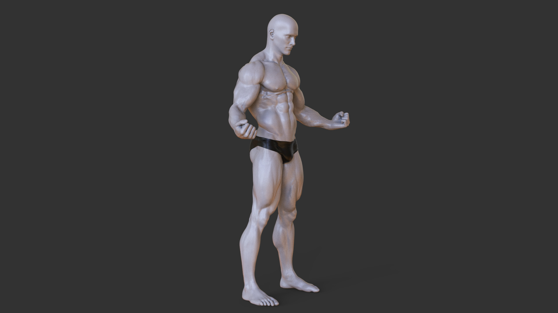 Bodybuilder Pose 3D print model_7