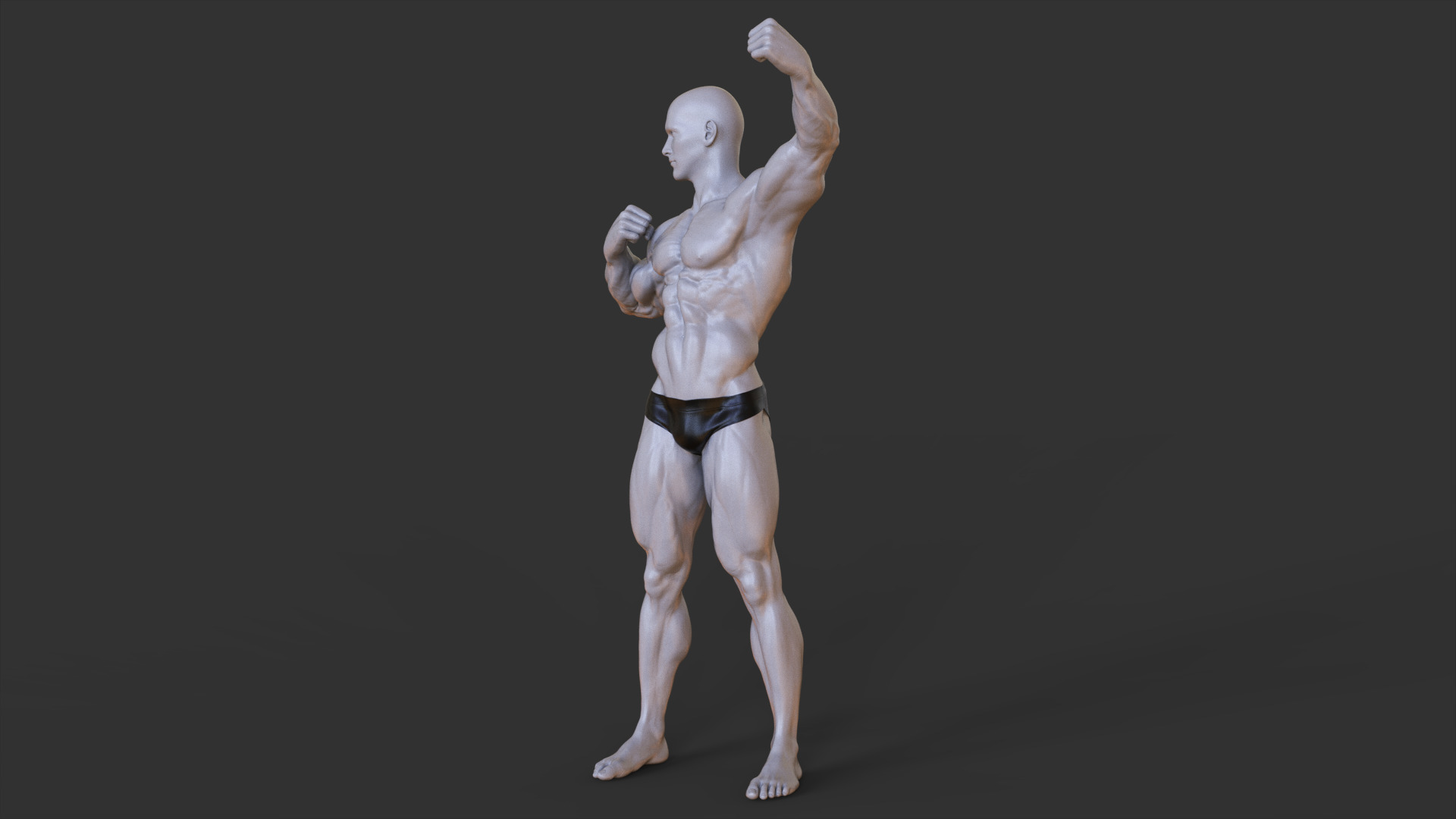 Bodybuilder Pose 3D print model_1