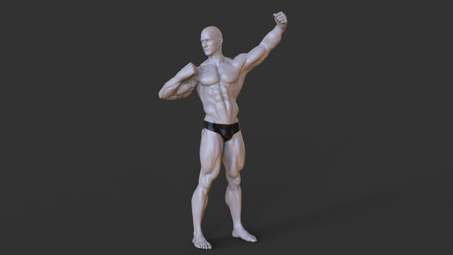 Bodybuilder Pose 3D print model_7