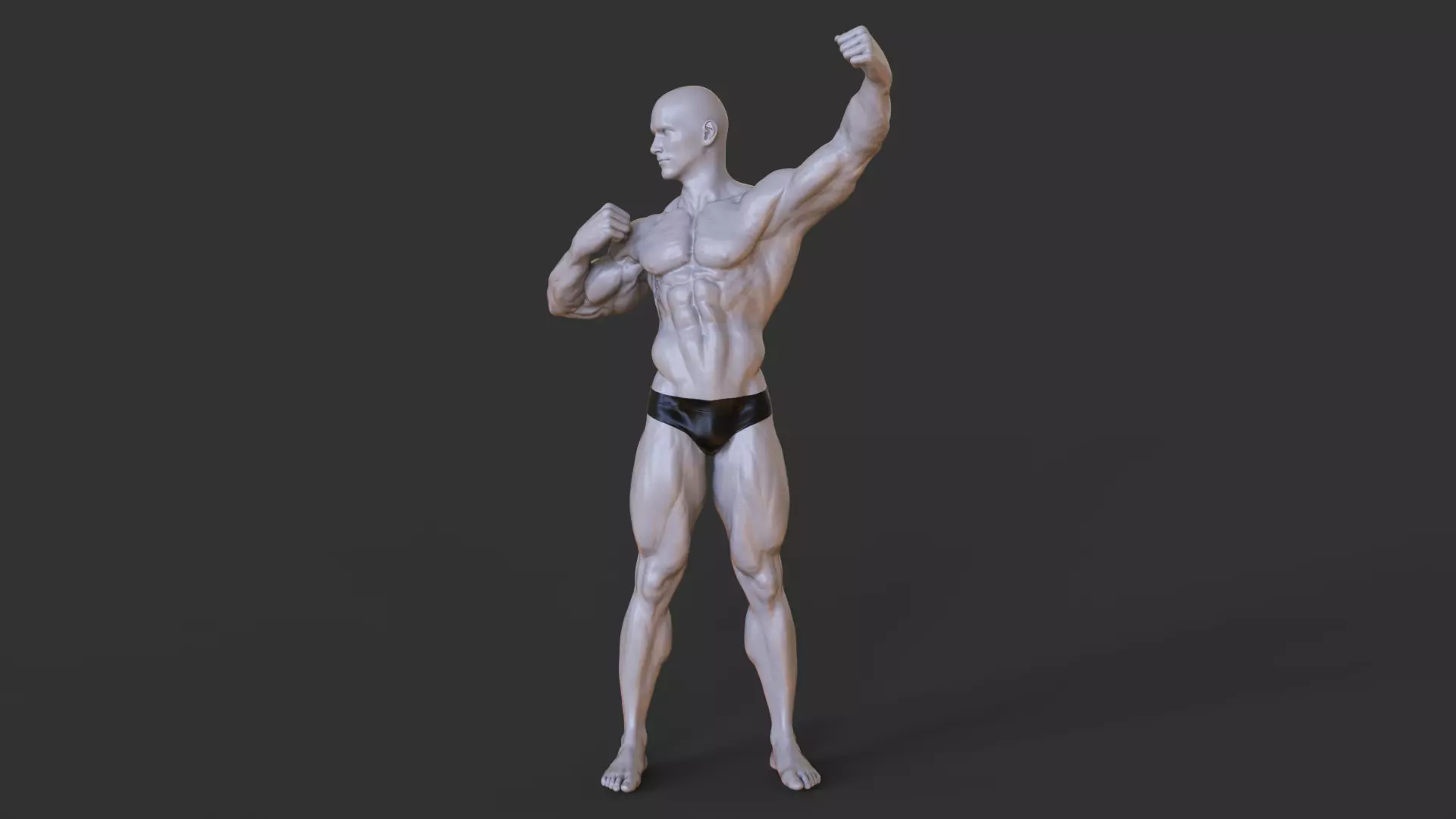 Bodybuilder Pose 3D print model_0