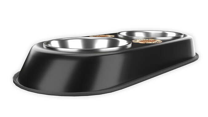 Dog Food and Water Bowl 04 3D model 4