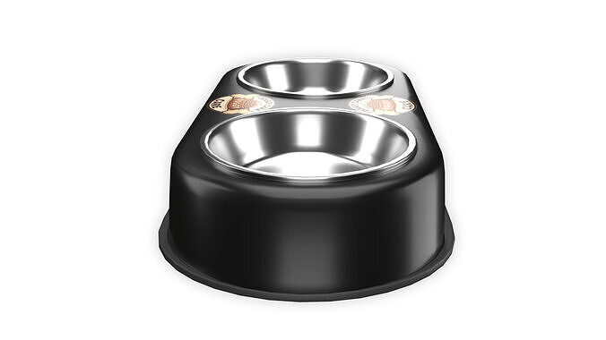 Dog Food and Water Bowl 04 3D model 5