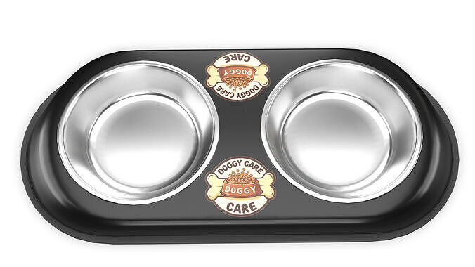 Dog Food and Water Bowl 04 3D model 3