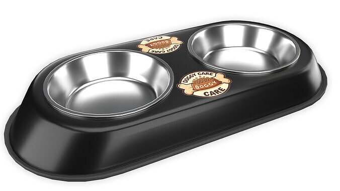 Dog Food and Water Bowl 04 3D model 2
