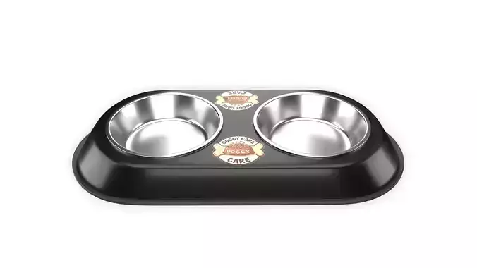 Dog Food and Water Bowl 04 3D model