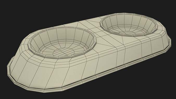 Dog Food and Water Bowl 04 3D model 6