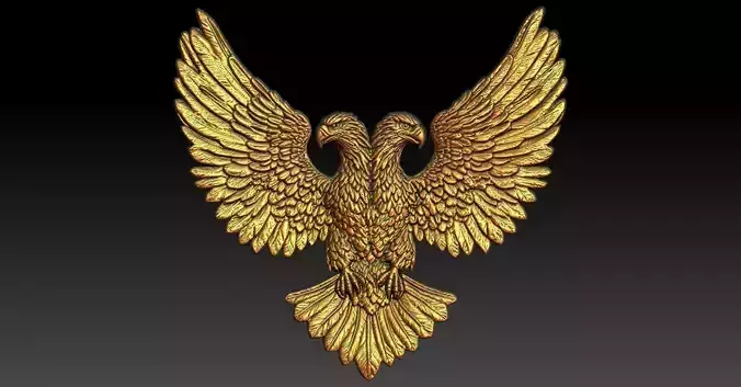 3 double headed eagle CNC Relief Model