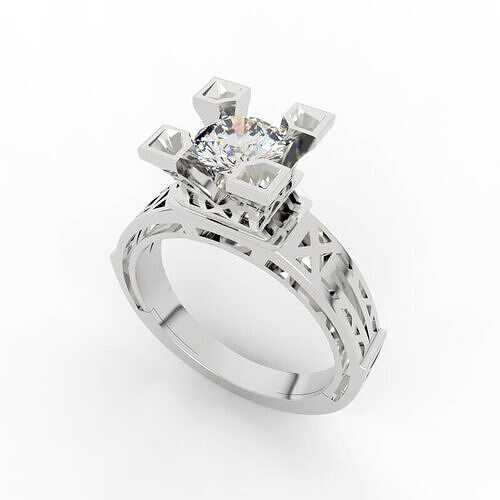 Paris Ring Design Eiffel Tower Engagement Ring 3D print model