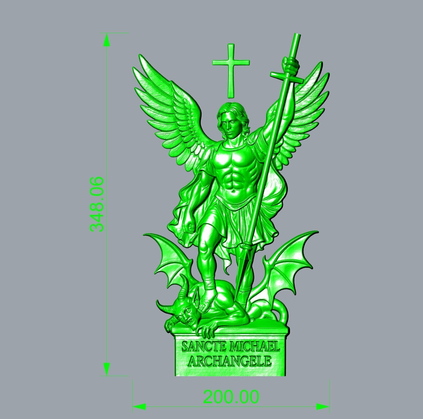 Archangel Michael Relief  3D print model_3