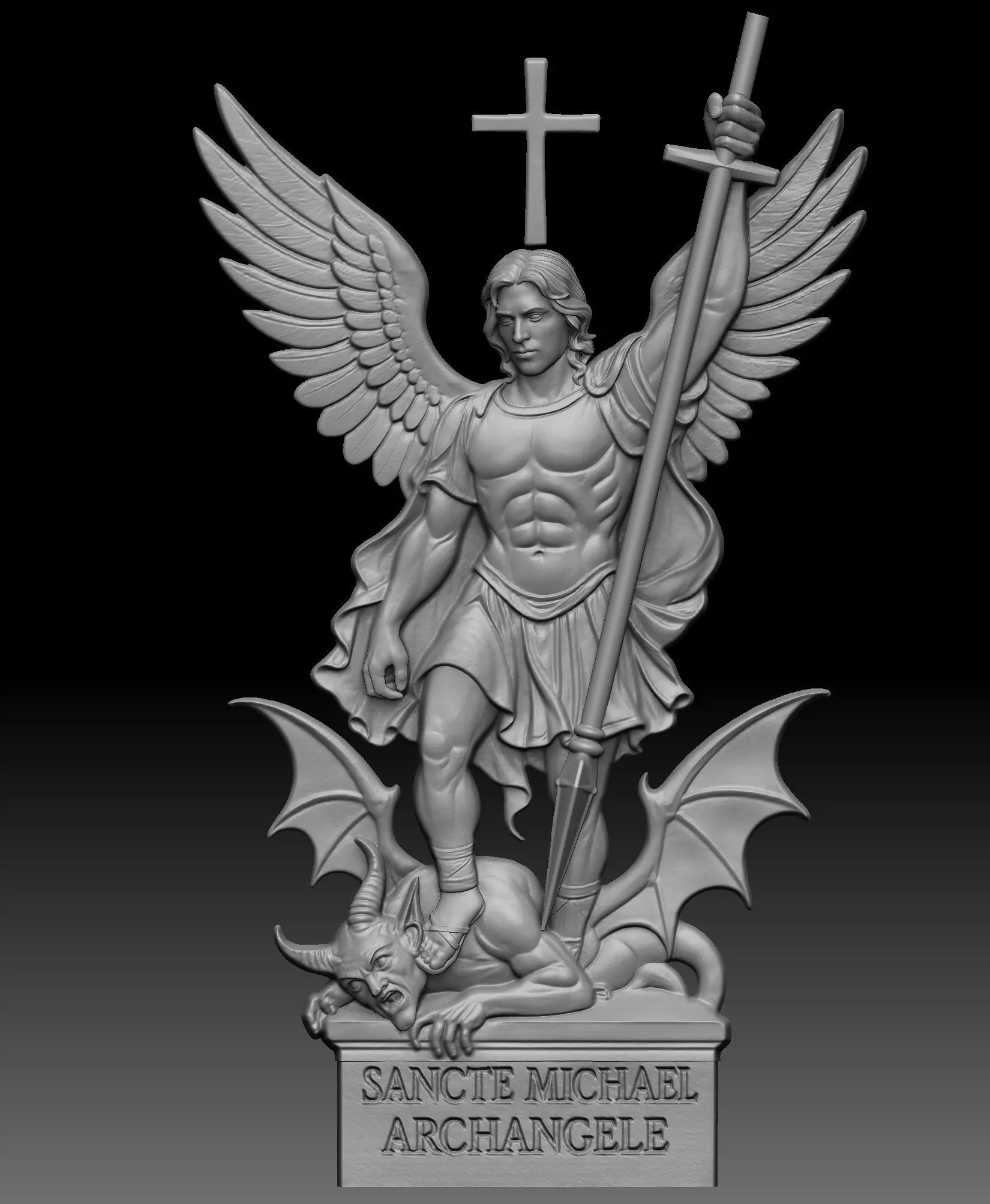 Archangel Michael Relief  3D print model_0